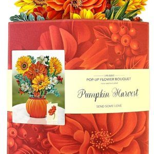 NWT CUT PAPER FLOWER- FALL FLORAL 3D GREETING CARD -S;  12 inches tall- Mailable